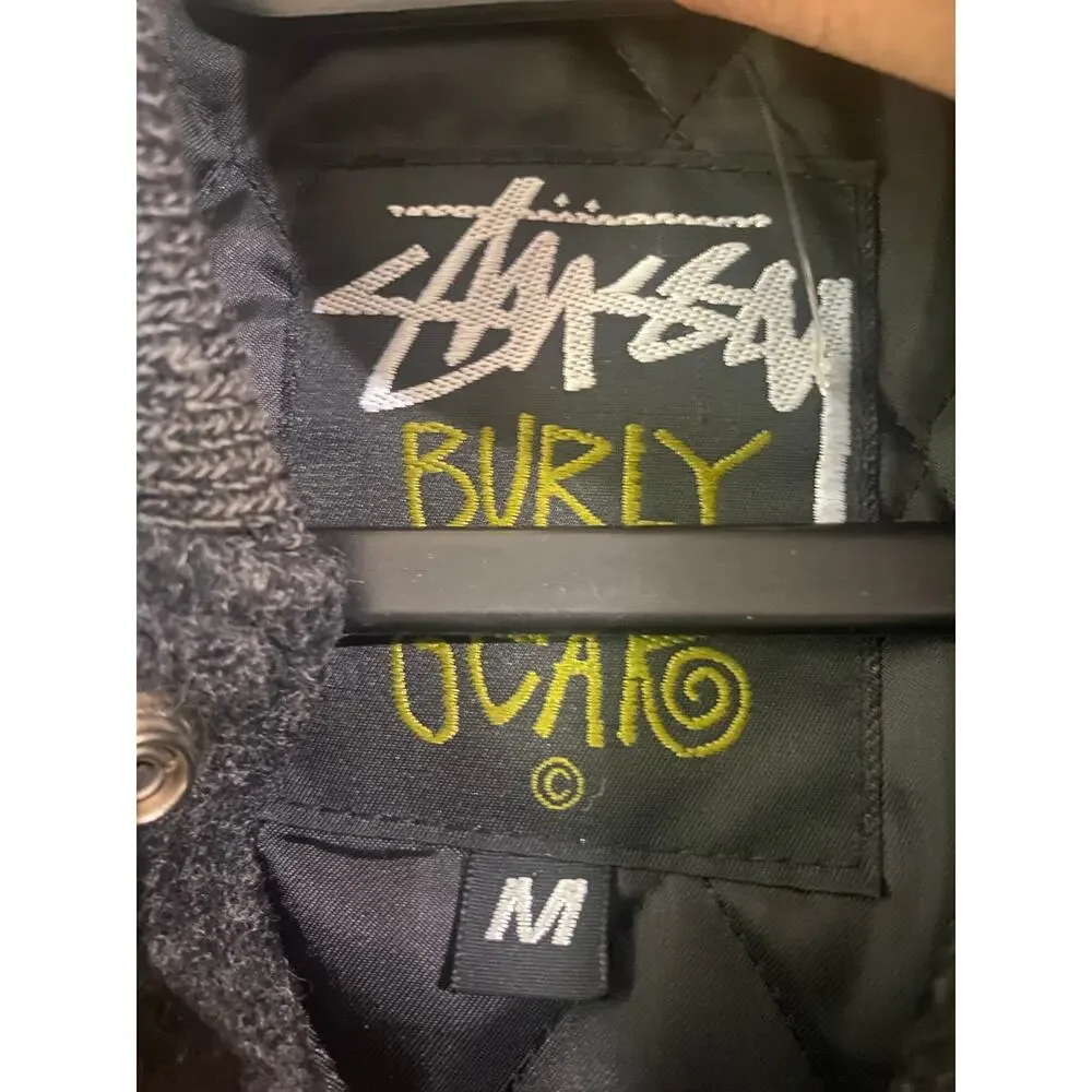 Vintage Stussy International Tribe Varsity Jacket M Wool Leather Sleeve 90s USA